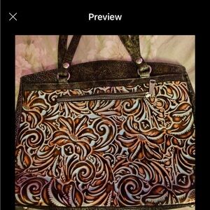 Patricia Nash poppy turquoise top zip bag